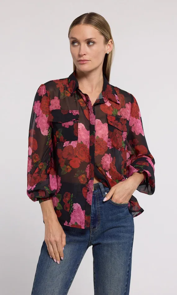 Generation Love Clothing Tops Oslo Floral Shirt Floral Fantasy Red 8211 Women