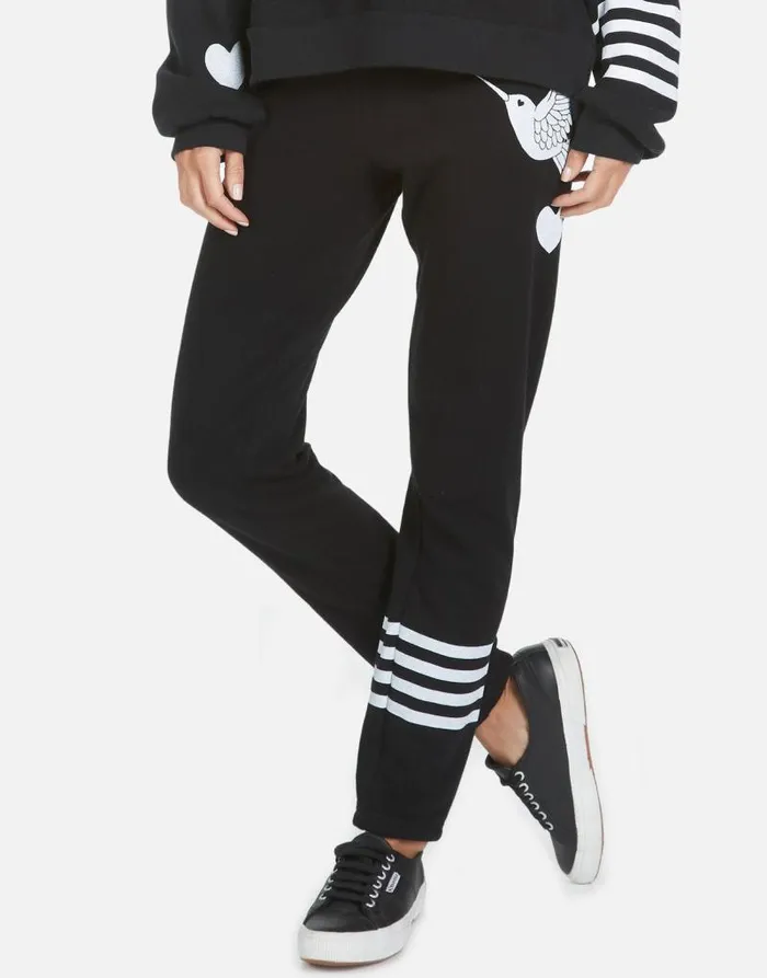 Gia Hummingbird Love Black Women Lauren Moshi Long Sweatpants