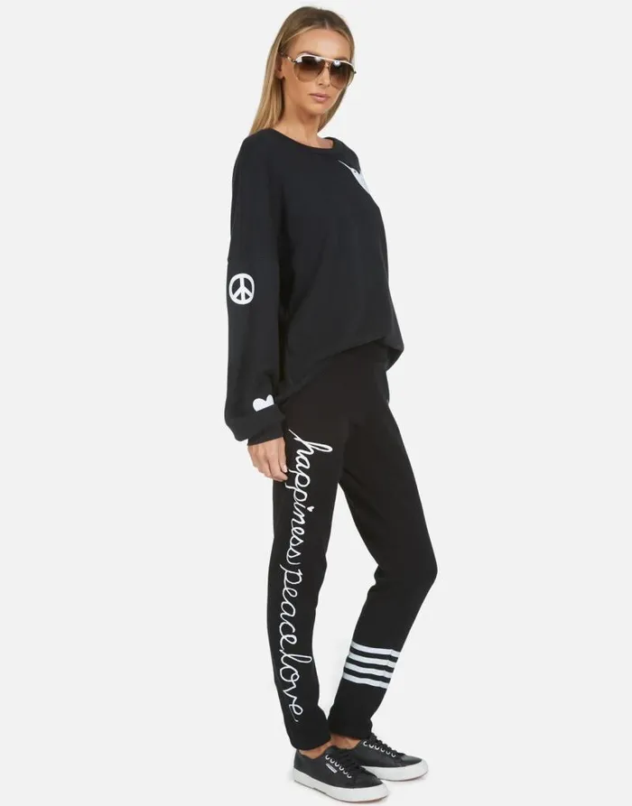 Gia Hummingbird Love Black Women Lauren Moshi Long Sweatpants