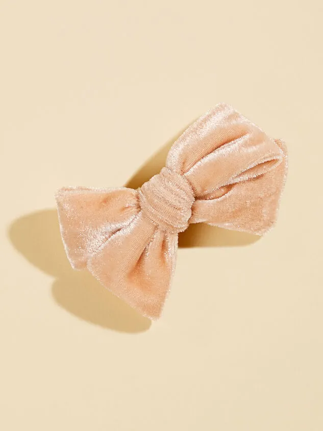 Gia Velvet Hair Bow Blush GirlBoy Altar039d State Headwear