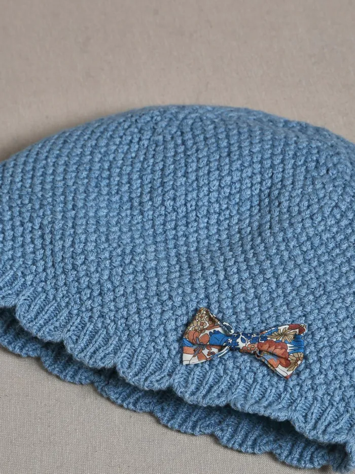 Girls Accessories Cyrillus Scalloped Hat Trim Made With Liberty Fabric Bleu Grise
