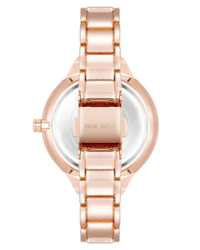 Glitter Ombre Dial Watch Rose Gold Women Nine West Straps