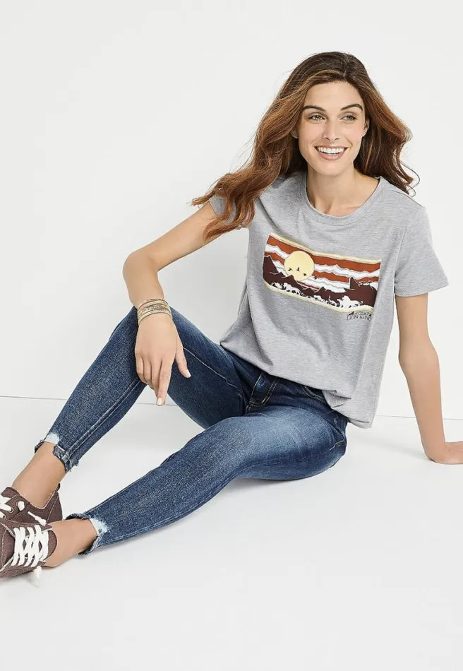 Gray The Lion King Graphic Tee Women Maurices Tops