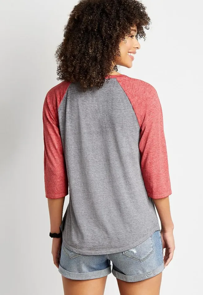 Gray You039Re Outta Here Baseball Graphic Tee Women Maurices Tops