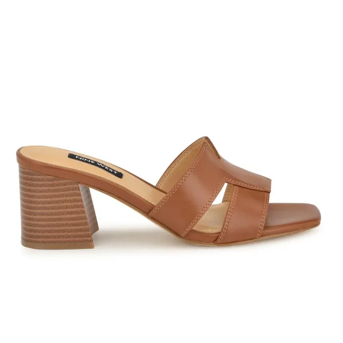 Griselda Block Heel Sandals Brown Women Nine West Heels
