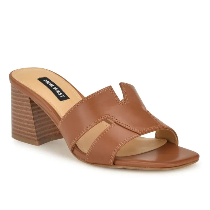 Griselda Block Heel Sandals Brown Women Nine West Heels Griselda Block Heel Sandals Brown Women Nine West Heels