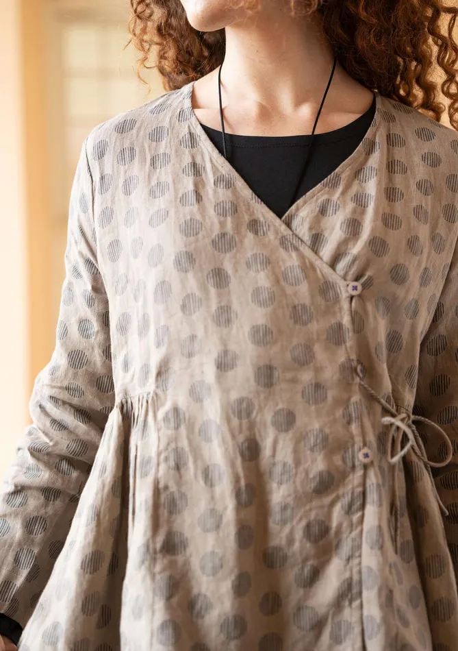 Gudrun Sjdn Piccolo Wrap Blouse In Linen Women Blouses