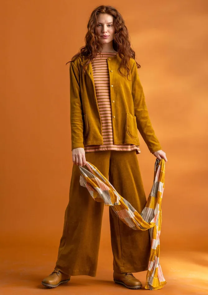 Gudrun Sjdn Velour Cardigan In Organic Cotton Women Tops and Shirts