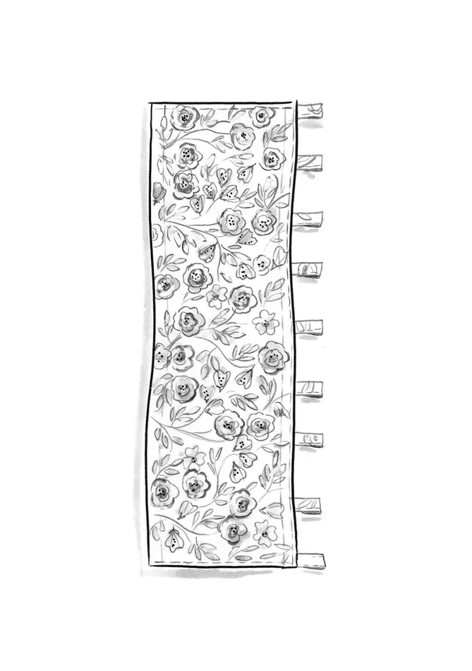 Gudrun Sjdn Wild Rose Curtain Valance In Linen Women Curtains