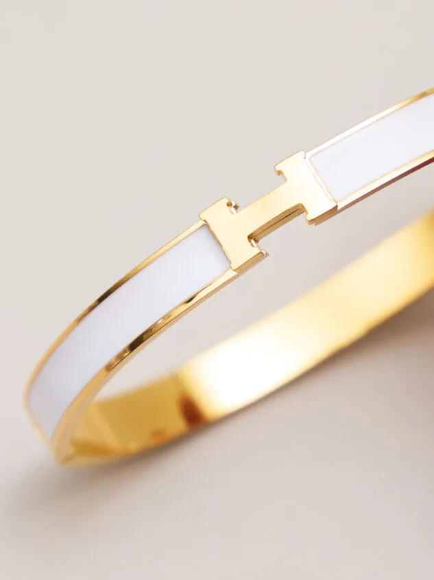H Enamel Bangle Goldivory Women Altar039d State Bracelets