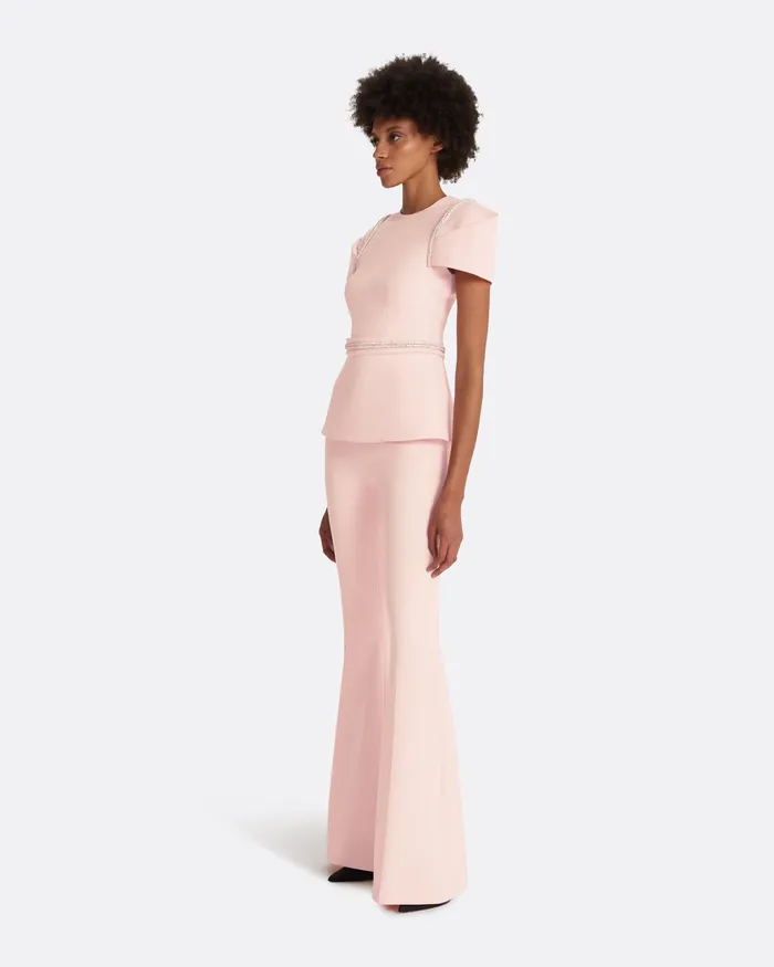Halluana Pale Pink Trousers Pale Pink Women Trousers Safiyaa
