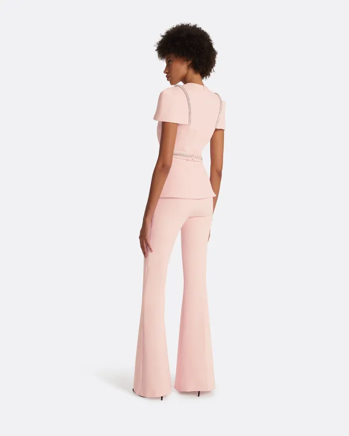 Halluana Pale Pink Trousers Pale Pink Women Trousers Safiyaa