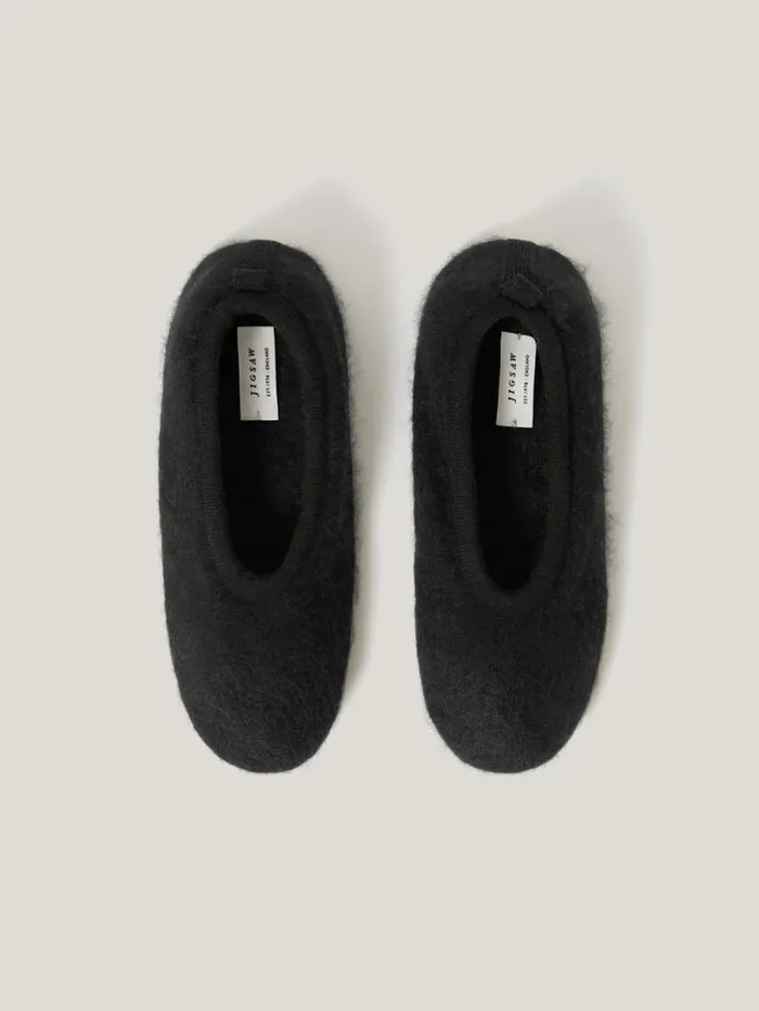 Halo Cashmere Slipper Black Women Jigsaw Knitwear and Cashmere