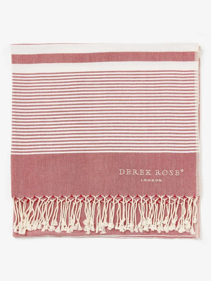 Hammam Towels MenWomen Derek Rose Hammam Towel Karinna Pure Cotton Red