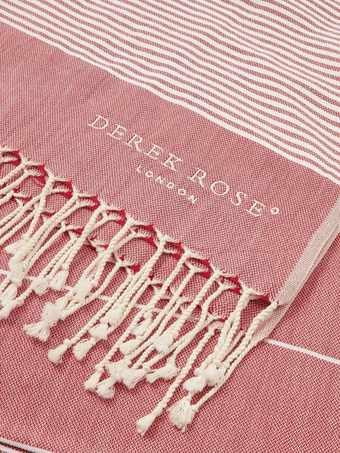 Hammam Towels MenWomen Derek Rose Hammam Towel Karinna Pure Cotton Red