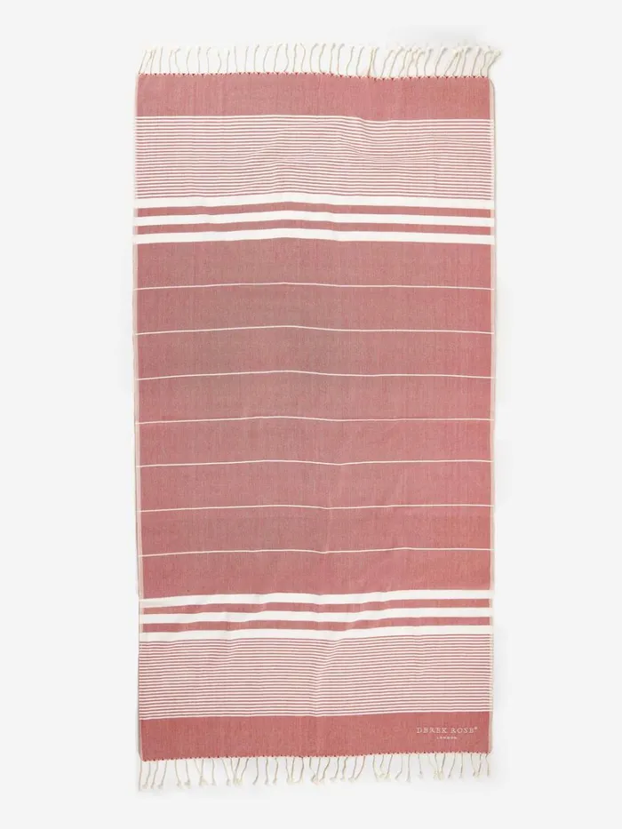 Hammam Towels MenWomen Derek Rose Hammam Towel Karinna Pure Cotton Red