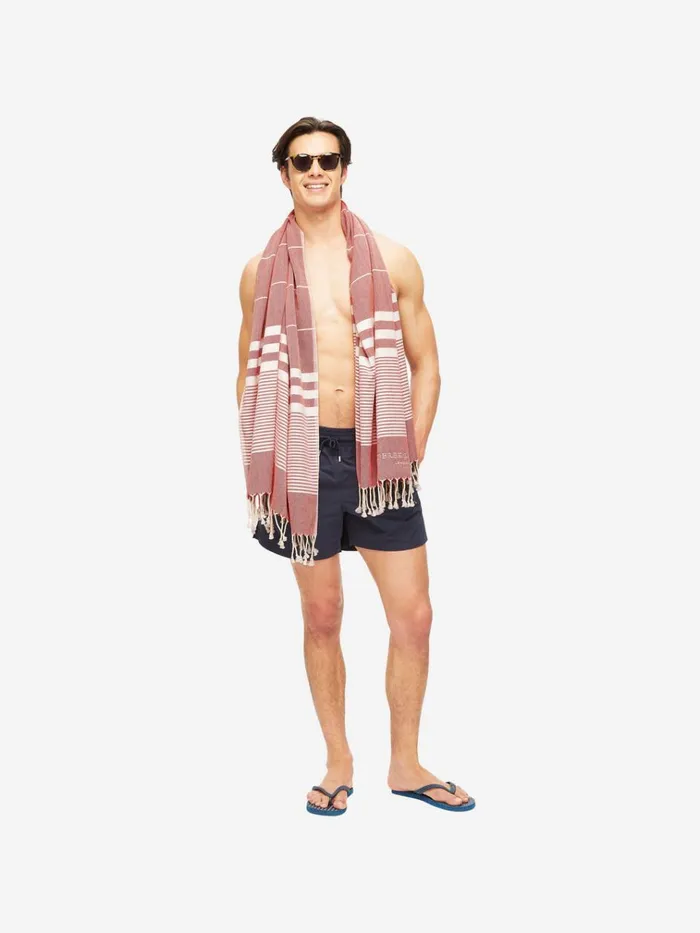 Hammam Towels MenWomen Derek Rose Hammam Towel Karinna Pure Cotton Red