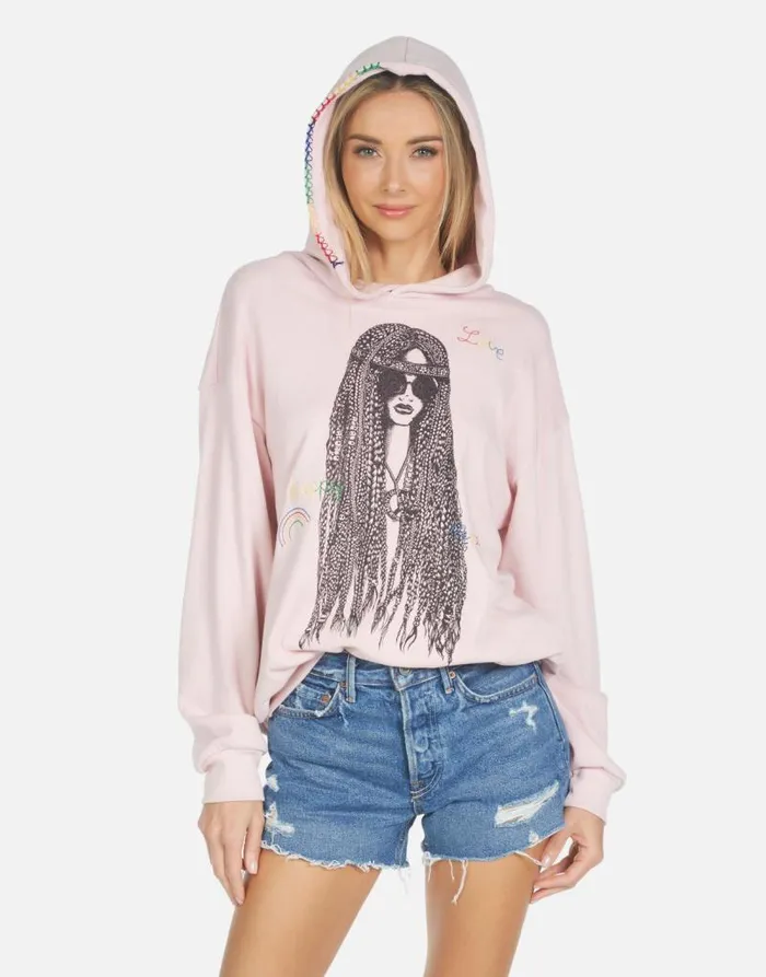 Harmony Hippie Girl Pink Nectar Women Lauren Moshi Hoodies