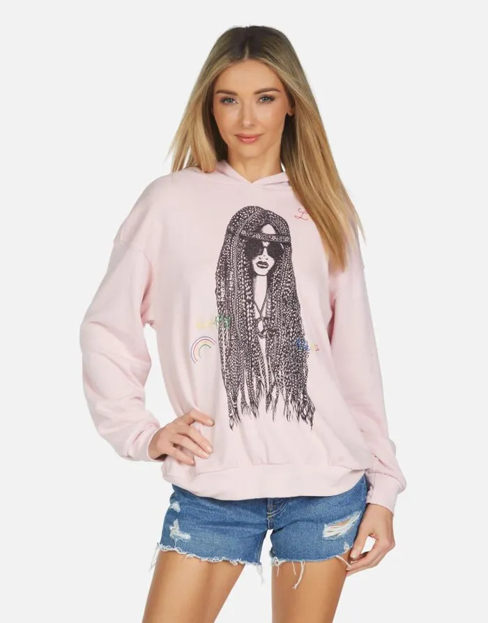 Harmony Hippie Girl Pink Nectar Women Lauren Moshi Hoodies