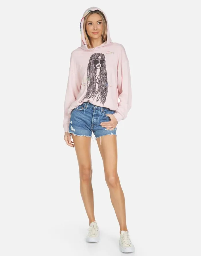 Harmony Hippie Girl Pink Nectar Women Lauren Moshi Hoodies