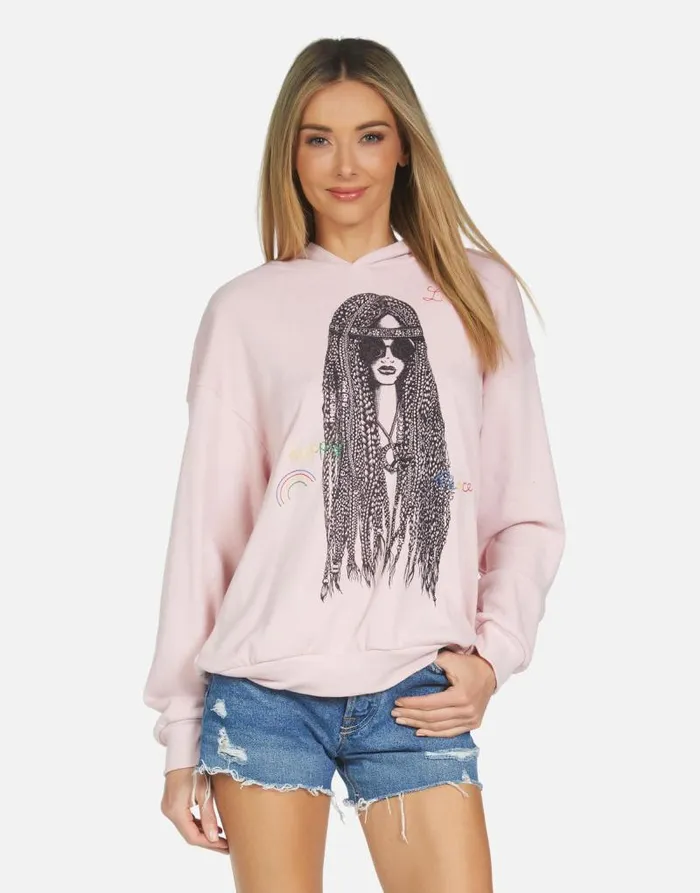 Harmony Hippie Girl Pink Nectar Women Lauren Moshi Hoodies