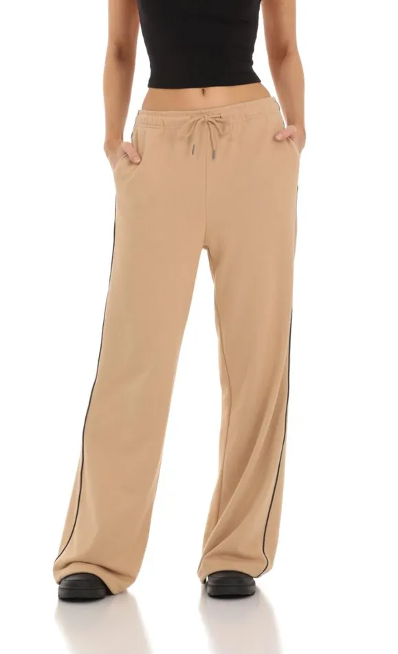 Heart Pocket Sweatpants Tan Women LUCY IN THE SKY Loungewear