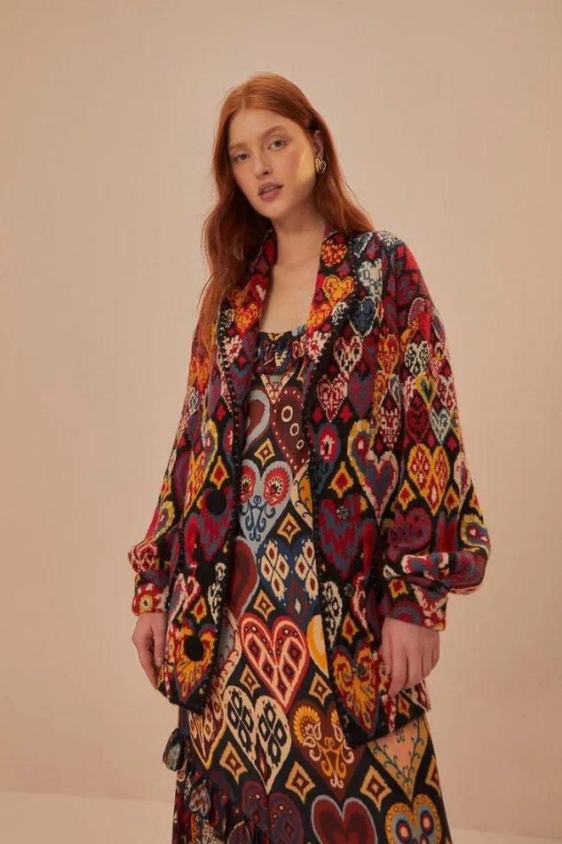 Hearts Ikat Knit Blazer Women FARM Rio Blazers