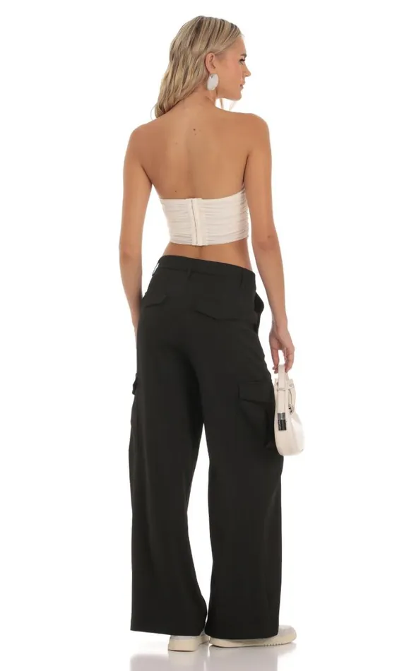 Hecate Wide Leg Cargo Pants Black Women LUCY IN THE SKY Pants Hecate Wide Leg Cargo Pants Black Women LUCY IN THE SKY Pants