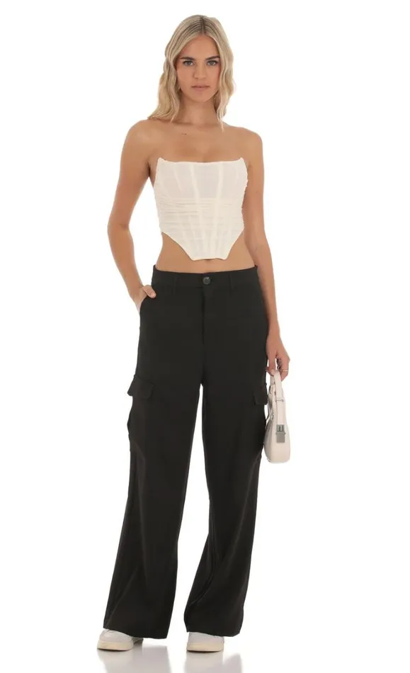 Hecate Wide Leg Cargo Pants Black Women LUCY IN THE SKY Pants Hecate Wide Leg Cargo Pants Black Women LUCY IN THE SKY Pants