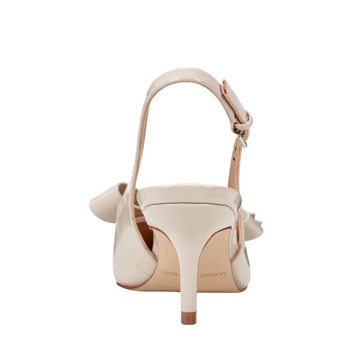 Heels and Pumps Marc Fisher Women Allon Bow Slingback Pump Light Natural Patent