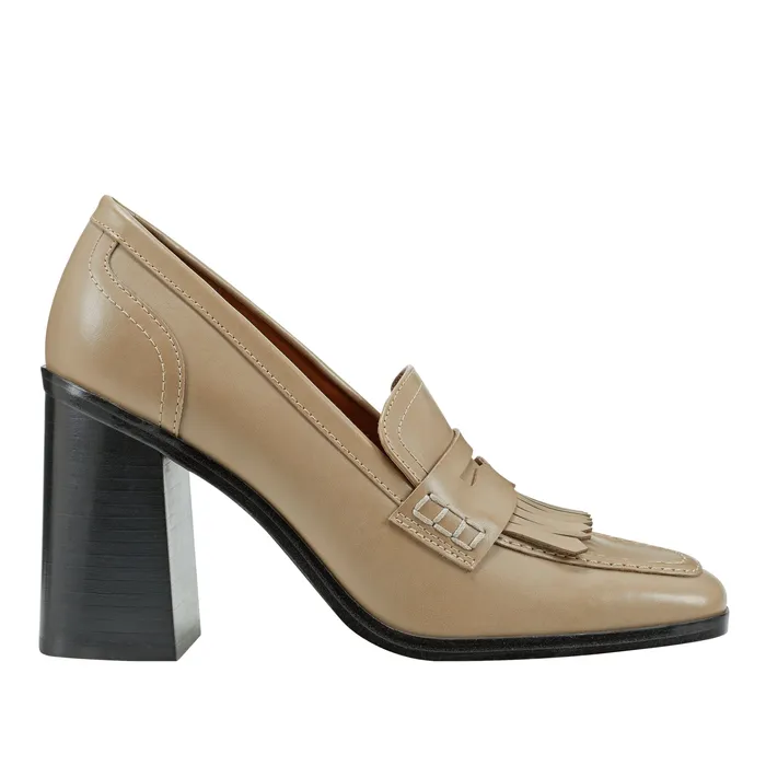 Heels and Pumps Marc Fisher Women Hamish Block Heel Loafer Taupe