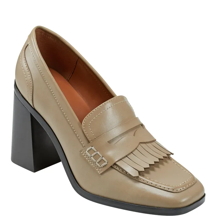 Heels and Pumps Marc Fisher Women Hamish Block Heel Loafer Taupe