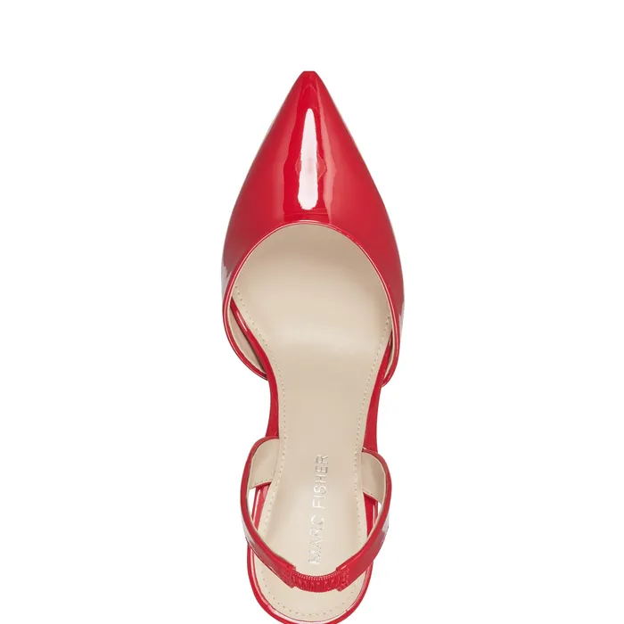 Heels and Pumps Women Hadya Slingback Pump Medium Red Patent Marc Fisher