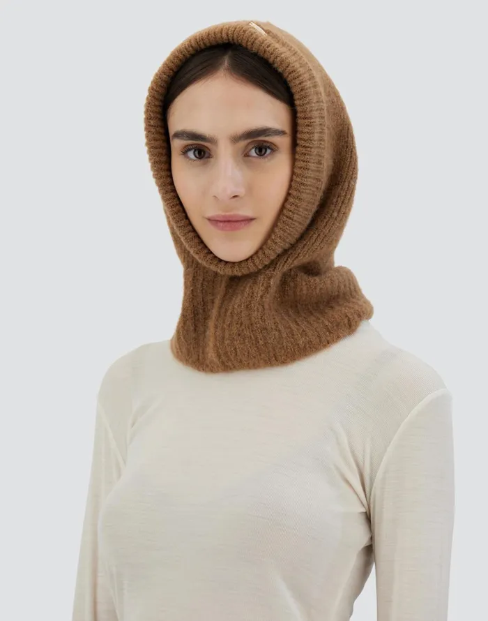 Herno BALACLAVA IN PLAINALPACA WOOL Earthenware Women Hats