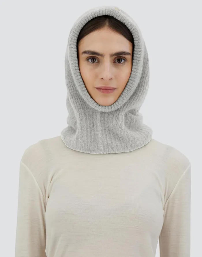 Herno BALACLAVA IN PLAINALPACA WOOL Putty Women Hats