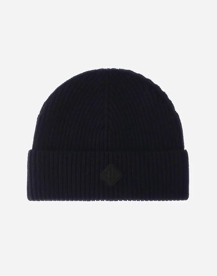 Herno BEANIE IN ENDLESS RIB Dark Blue Men Hats