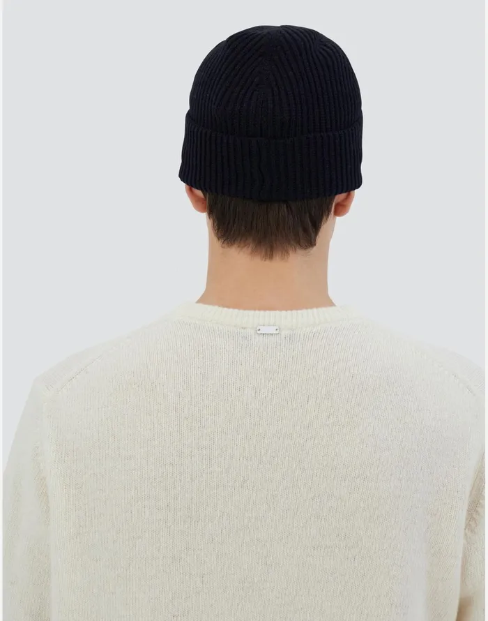 Herno BEANIE IN ENDLESS RIB Dark Blue Men Hats