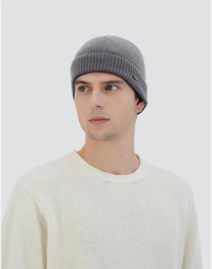 Herno BEANIE IN INFINITY BASIC Grey Men Hats