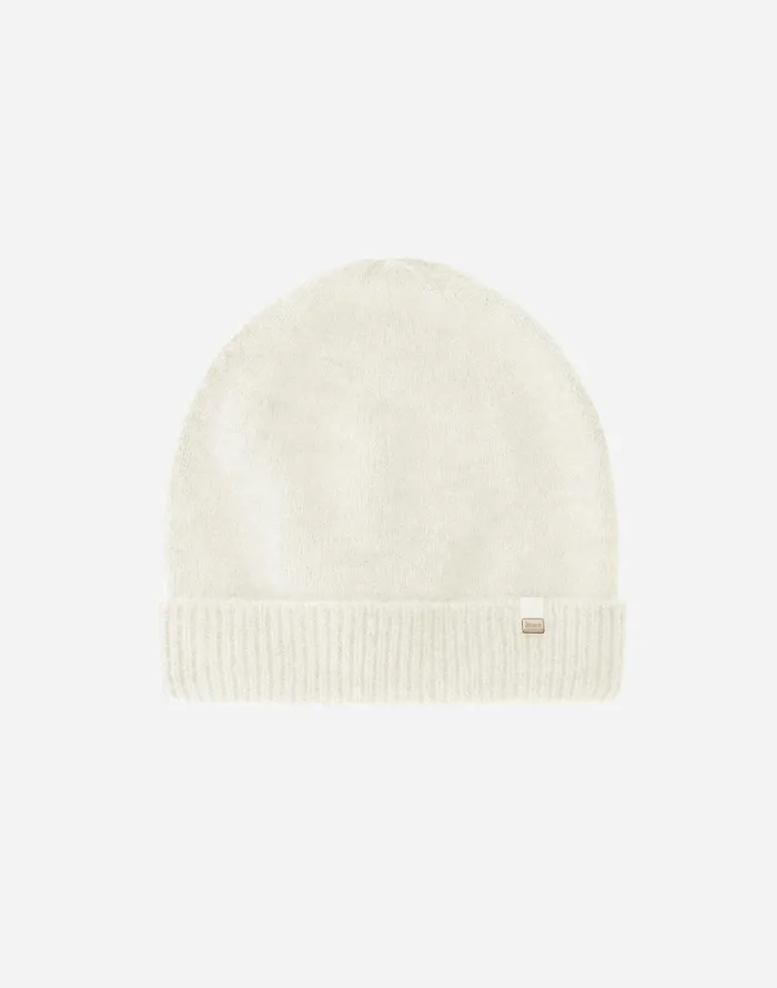 Herno BEANIE IN PLAINALPACA WOOL Cream Women Hats