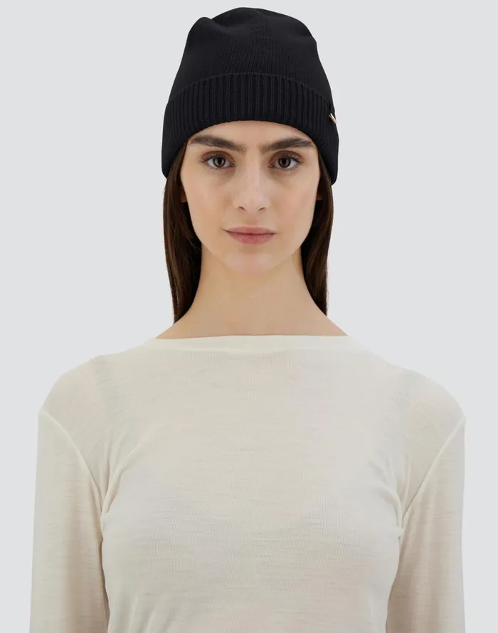 Herno BEANIE IN WOOL Black Women Hats