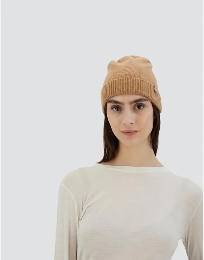 Herno BEANIE IN WOOL Camel Women Hats
