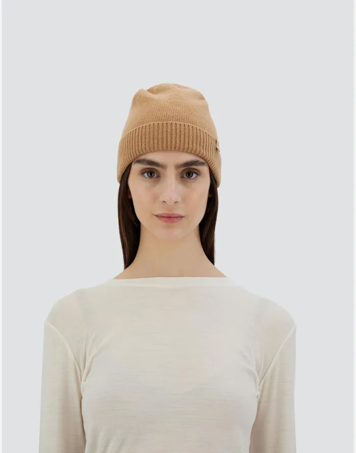 Herno BEANIE IN WOOL Camel Women Hats