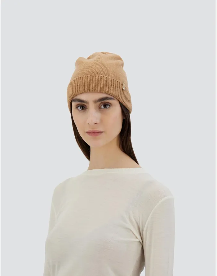 Herno BEANIE IN WOOL Camel Women Hats
