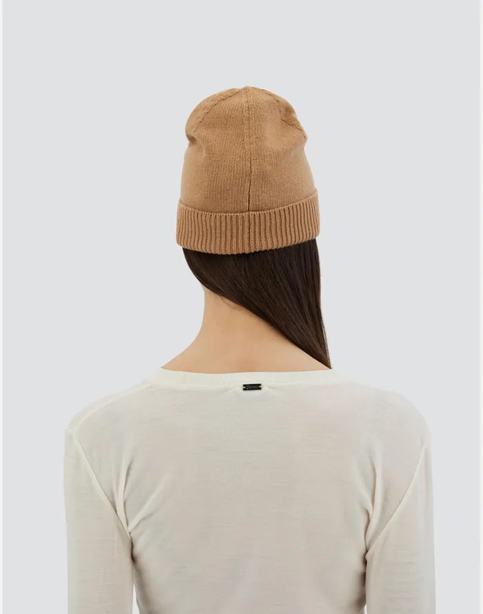 Herno BEANIE IN WOOL Camel Women Hats