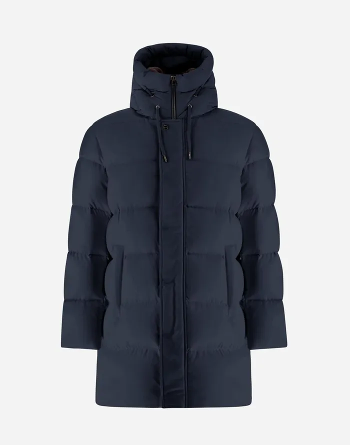 Herno BOMBER JACKET IN ARENDELLE AND FAUX FUR Navy Blue Men Bomber