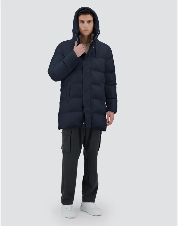 Herno BOMBER JACKET IN ARENDELLE AND FAUX FUR Navy Blue Men Bomber
