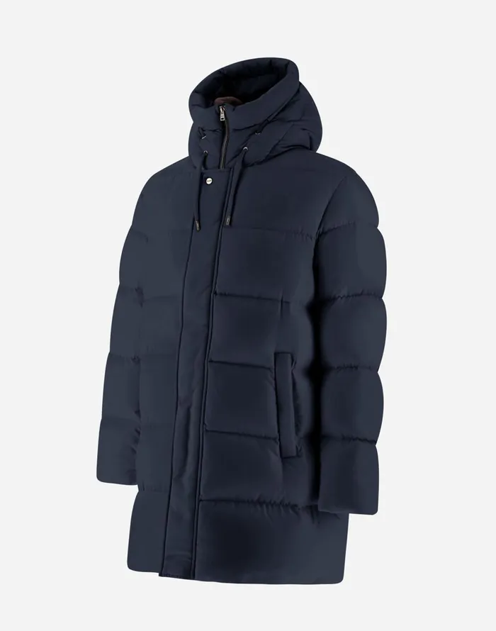 Herno BOMBER JACKET IN ARENDELLE AND FAUX FUR Navy Blue Men Bomber