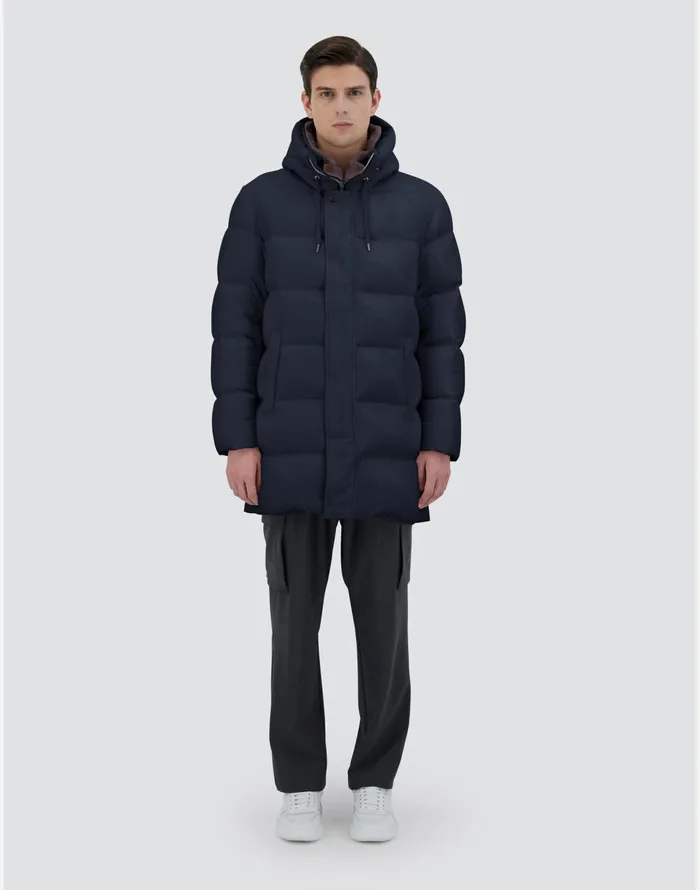 Herno BOMBER JACKET IN ARENDELLE AND FAUX FUR Navy Blue Men Bomber