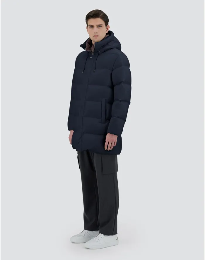 Herno BOMBER JACKET IN ARENDELLE AND FAUX FUR Navy Blue Men Bomber