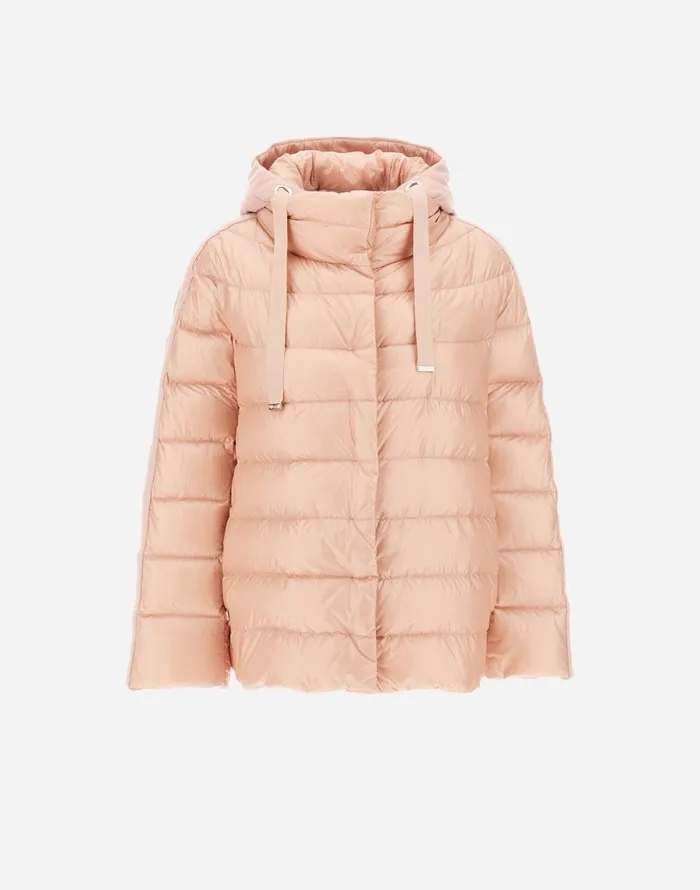 Herno CAPE IN NYLON ULTRALIGHT CASHMERE AND SILK Light Pink Women Short Down Jackets